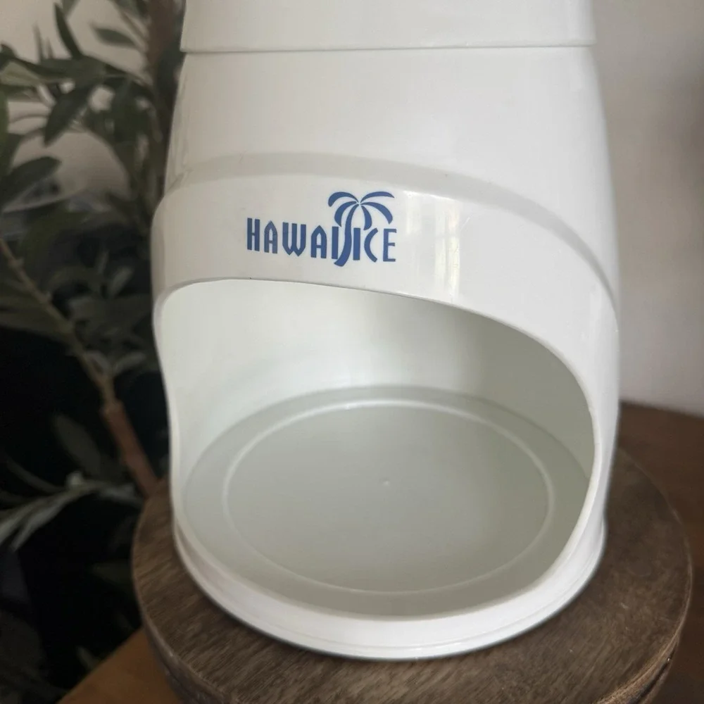 HAWAIICE Snow Cone Machine‎ Manual Hand Crank Ice Shaver Maker White Countertop
